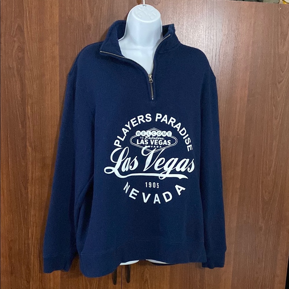 Navy Blue Las Vegas Nevada Quarter-Zip Sweatshirt Players Club